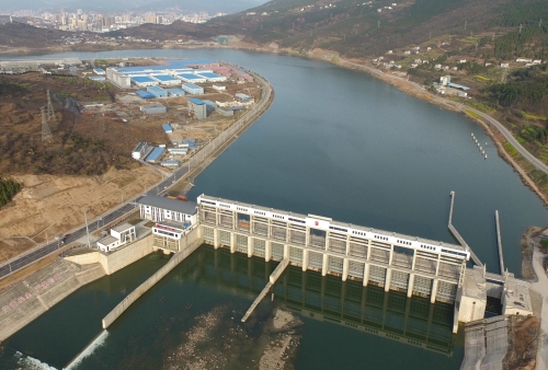 嘉陵江上石盘电航综合枢纽工程全景